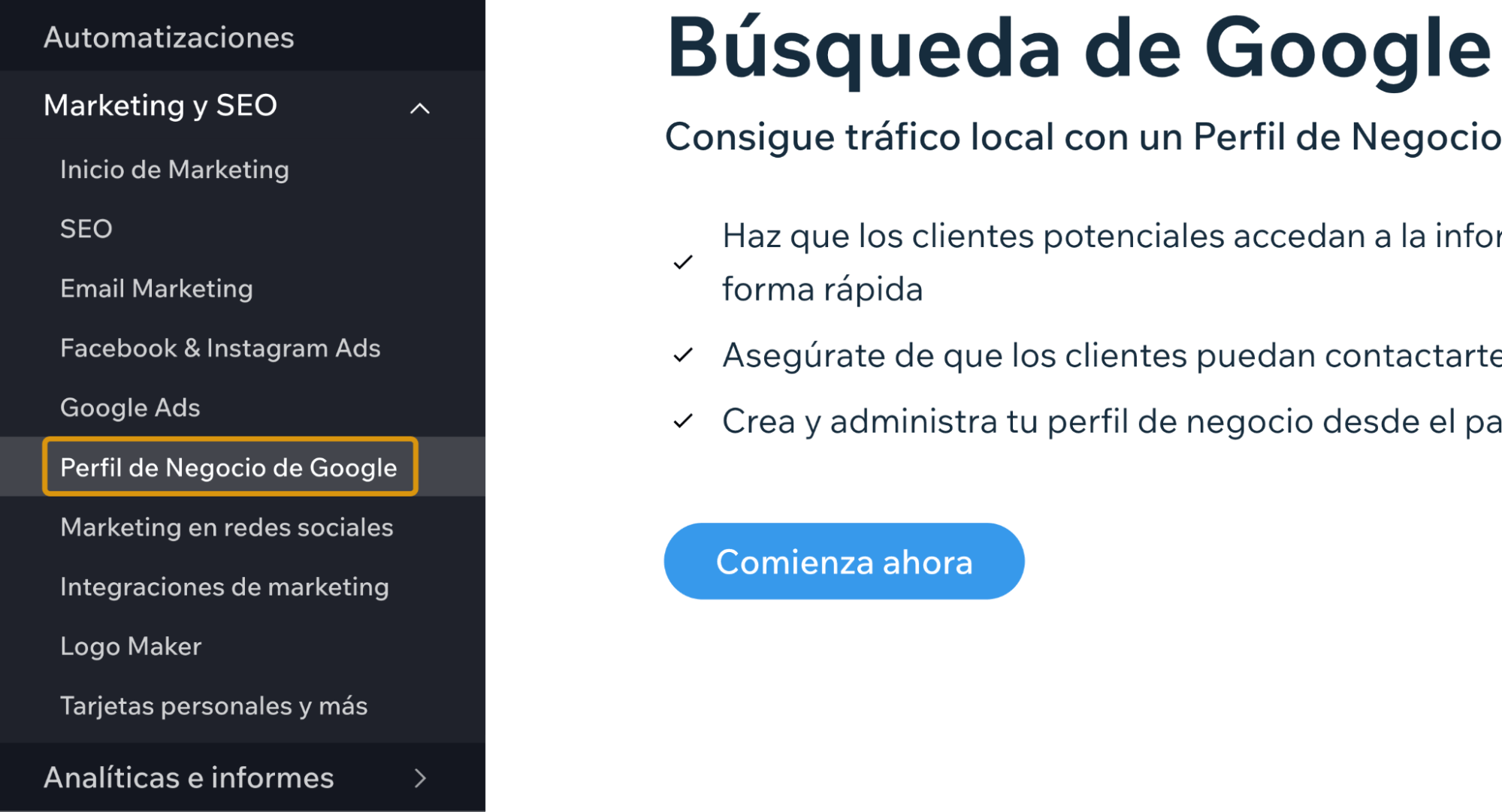 Lista de comprobación de la configuración SEO de Wix