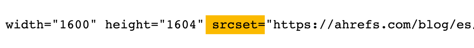 Código srcset en el blog de Ahrefs.