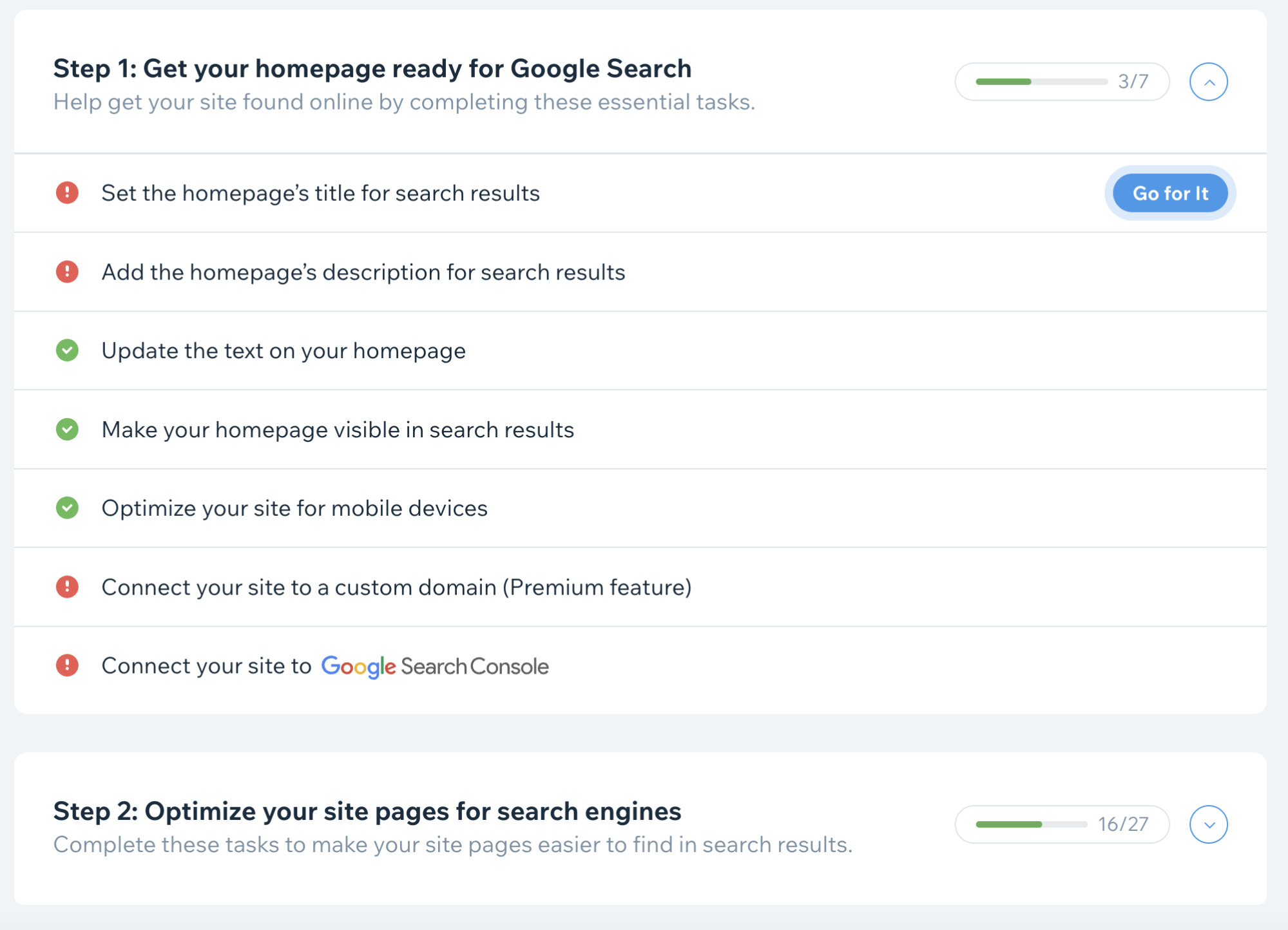 Pasos de Wix para optimizar el sitio para los motores de búsqueda