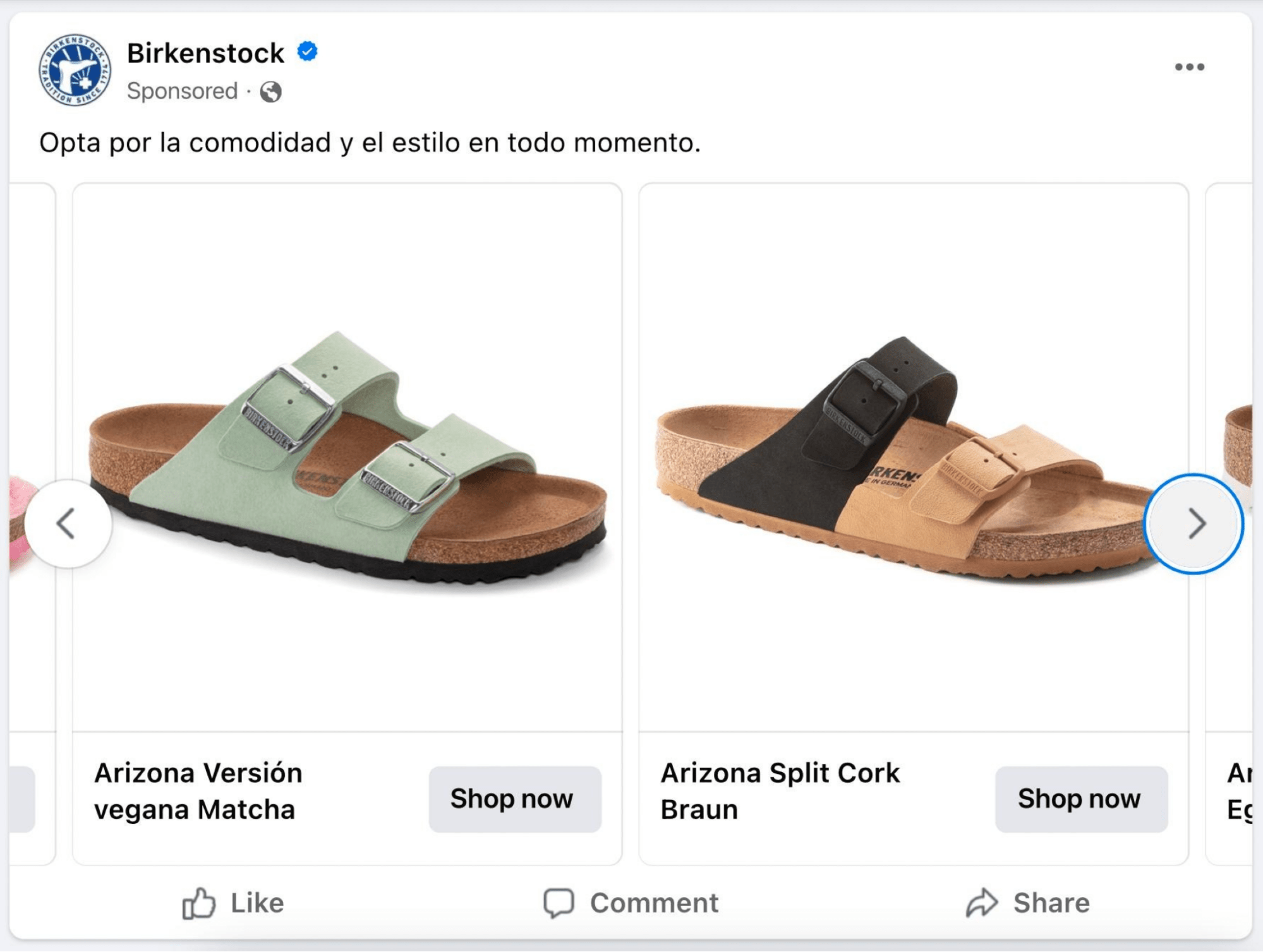 Anuncio en el feed de Instagram de un artículo que se dejó en la cesta de la compra sin comprar.