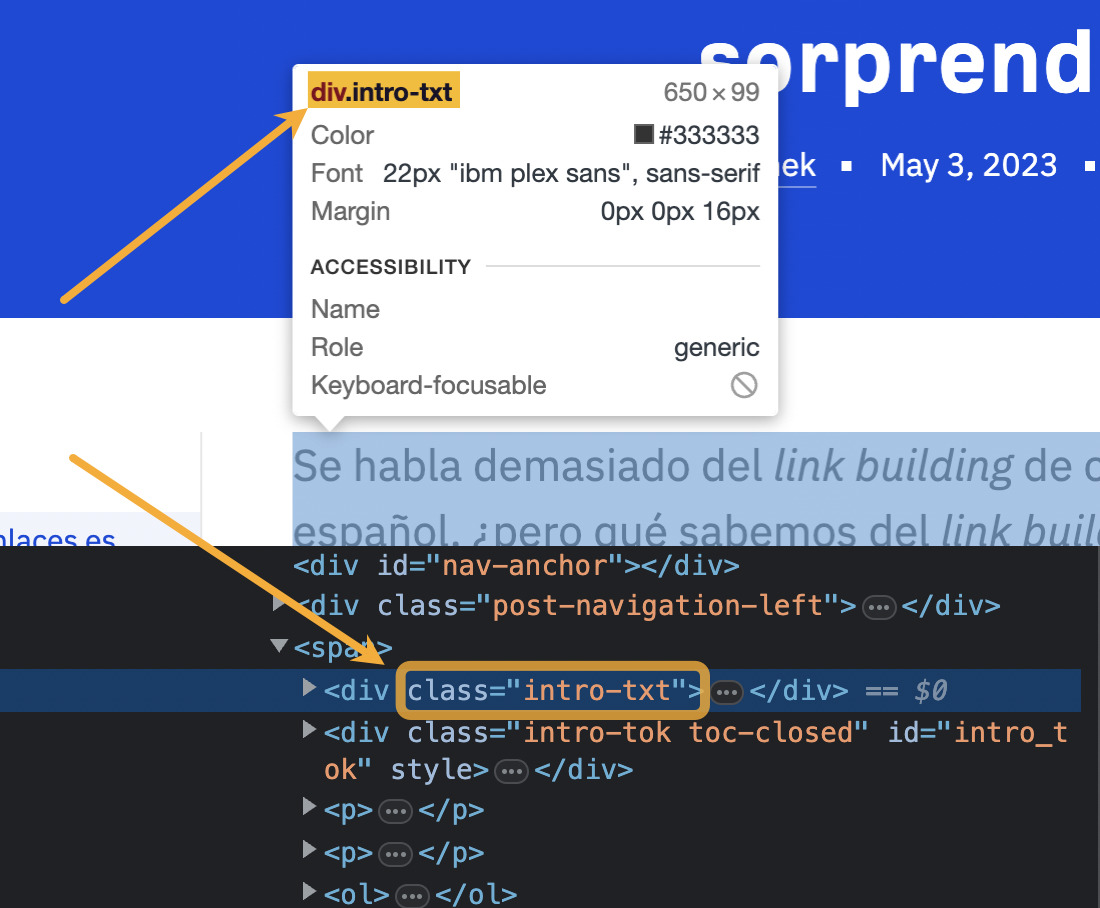 Ancho permitido en el contenido de un artículo del blog de Ahrefs.