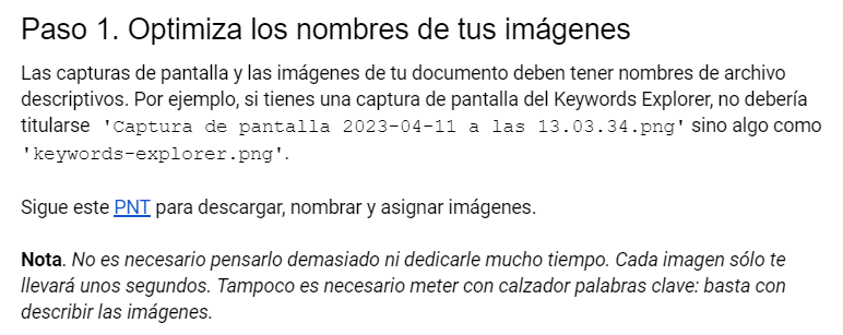 El PNT de Ahrefs sobre cómo optimizar imágenes.