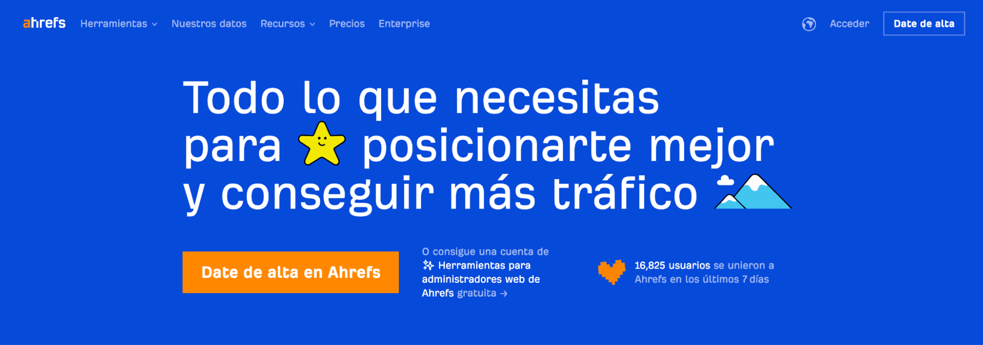 Home page de Ahrefs