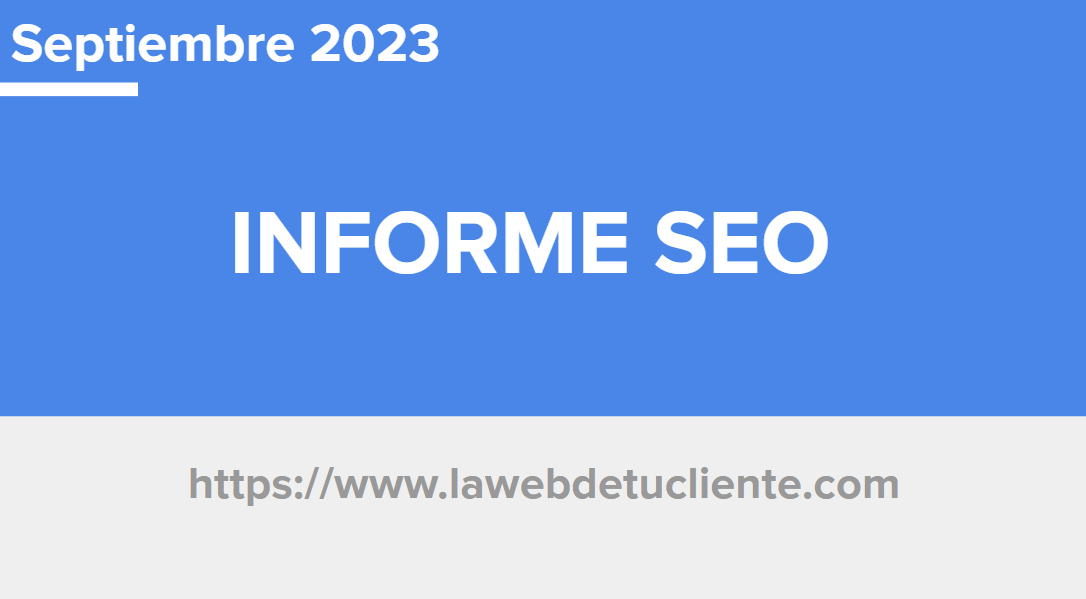 Diapositiva con título de informe SEO