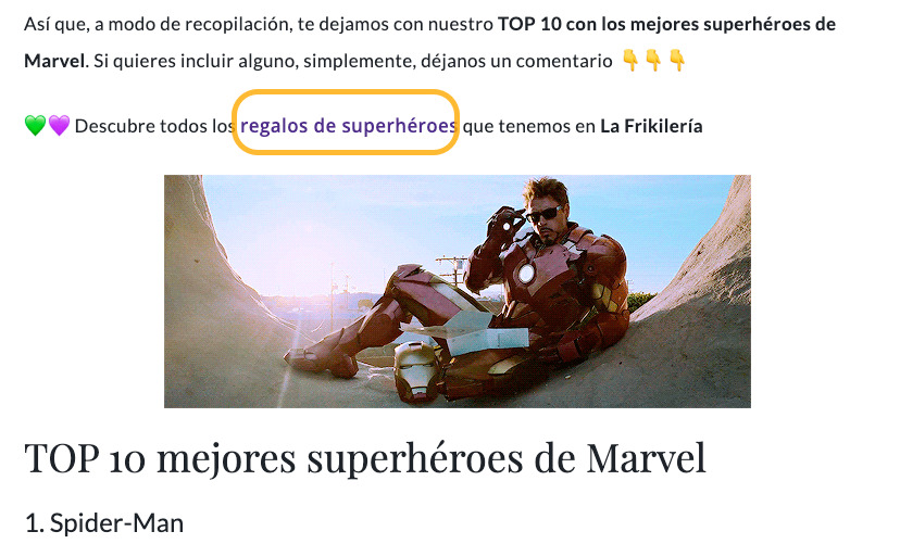 Captura de pantalla de la Frikilería