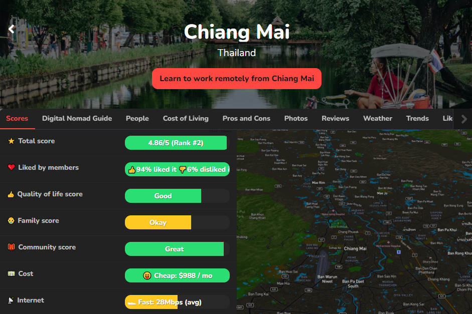 Página programática en nomadlist.com