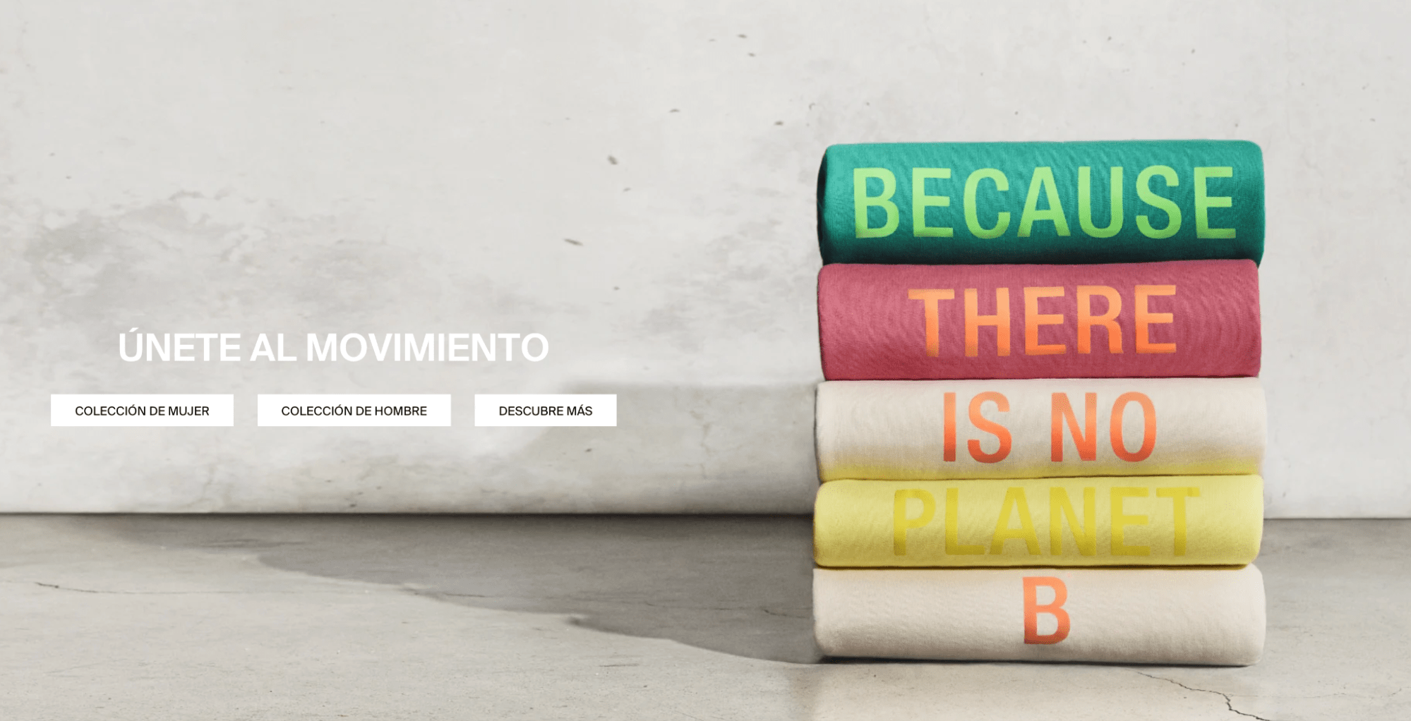 Mensaje de marketing de la marca de ropa Ecoalf.