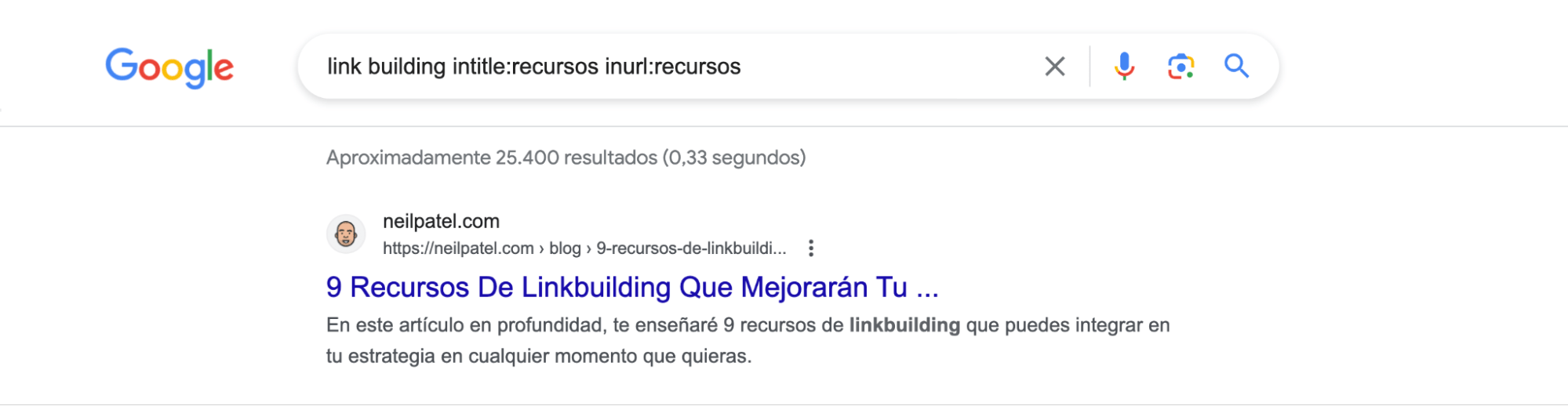 Buscando páginas de recursos en las SERP.