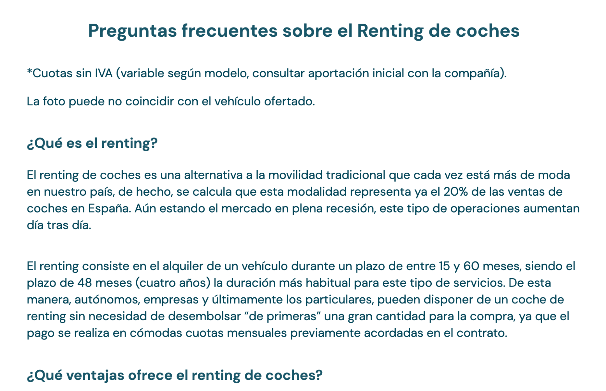 Página de preguntas frecuentes de Renting