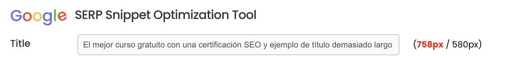 Comprobación de un titular excesivamente largo