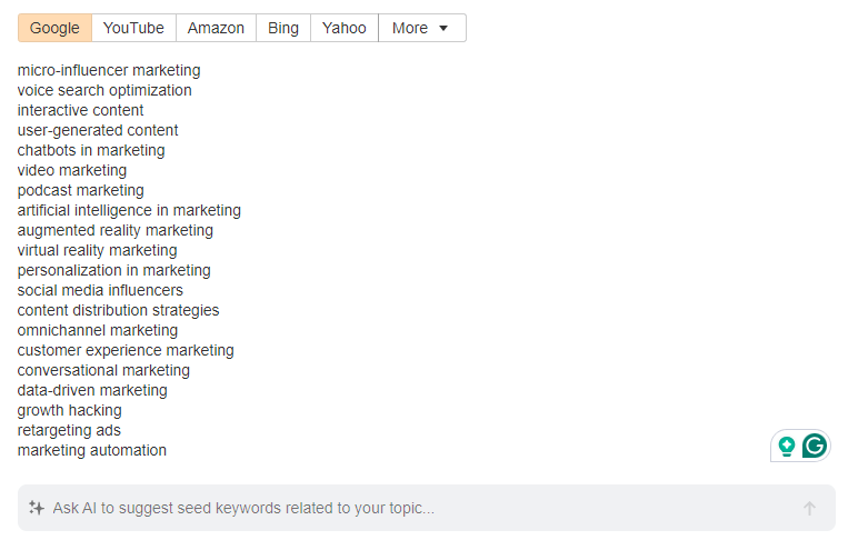 Tendencias emergentes en Keywords Explorer