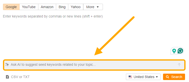 Lluvia de ideas en Site Explorer de Ahrefs