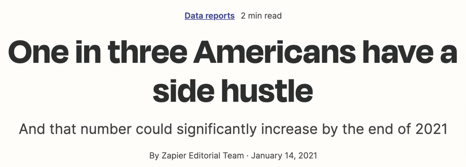 Artículo sobre un informe original de Zapier