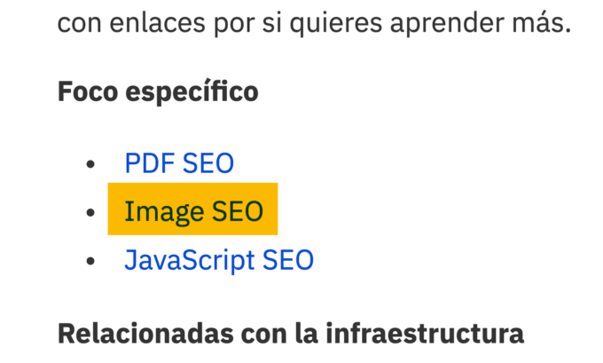 Palabra clave deseada en un post que se puede enlazar.