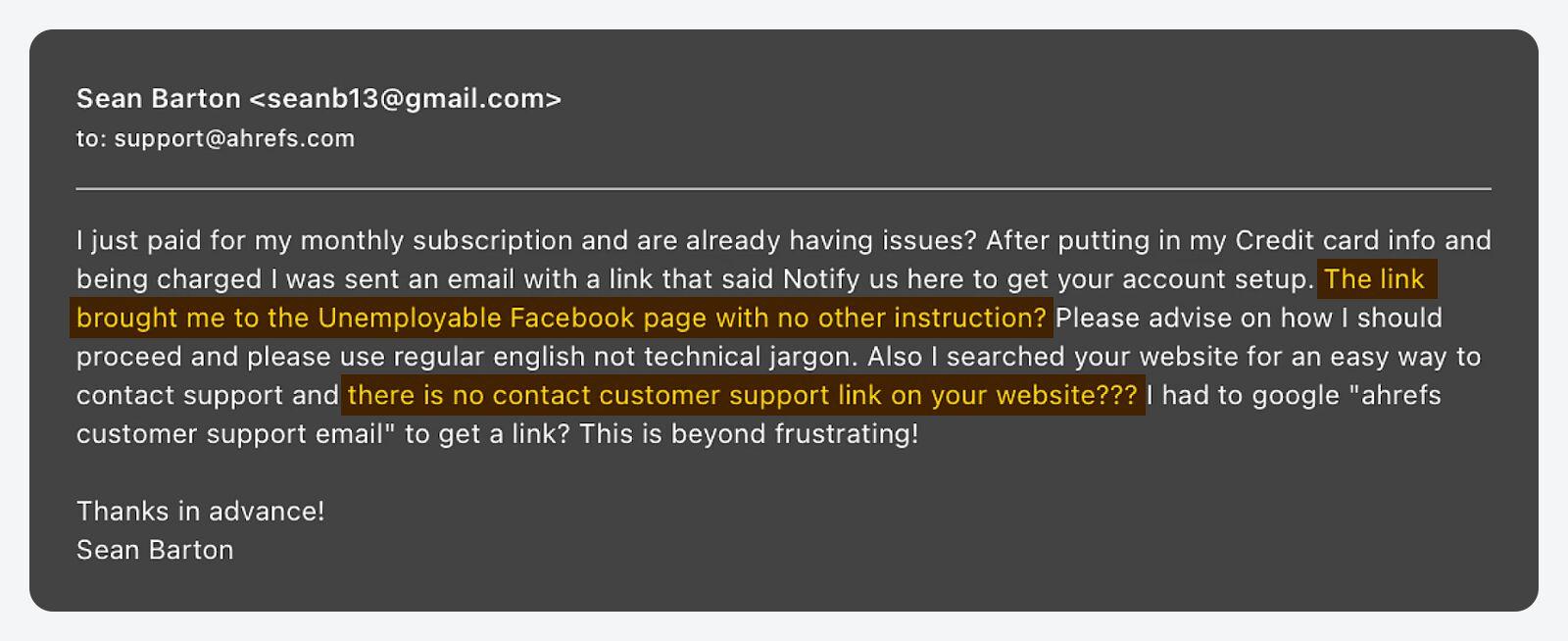 Instrucciones poco claras para uso de conjuntas de Ahrefs
