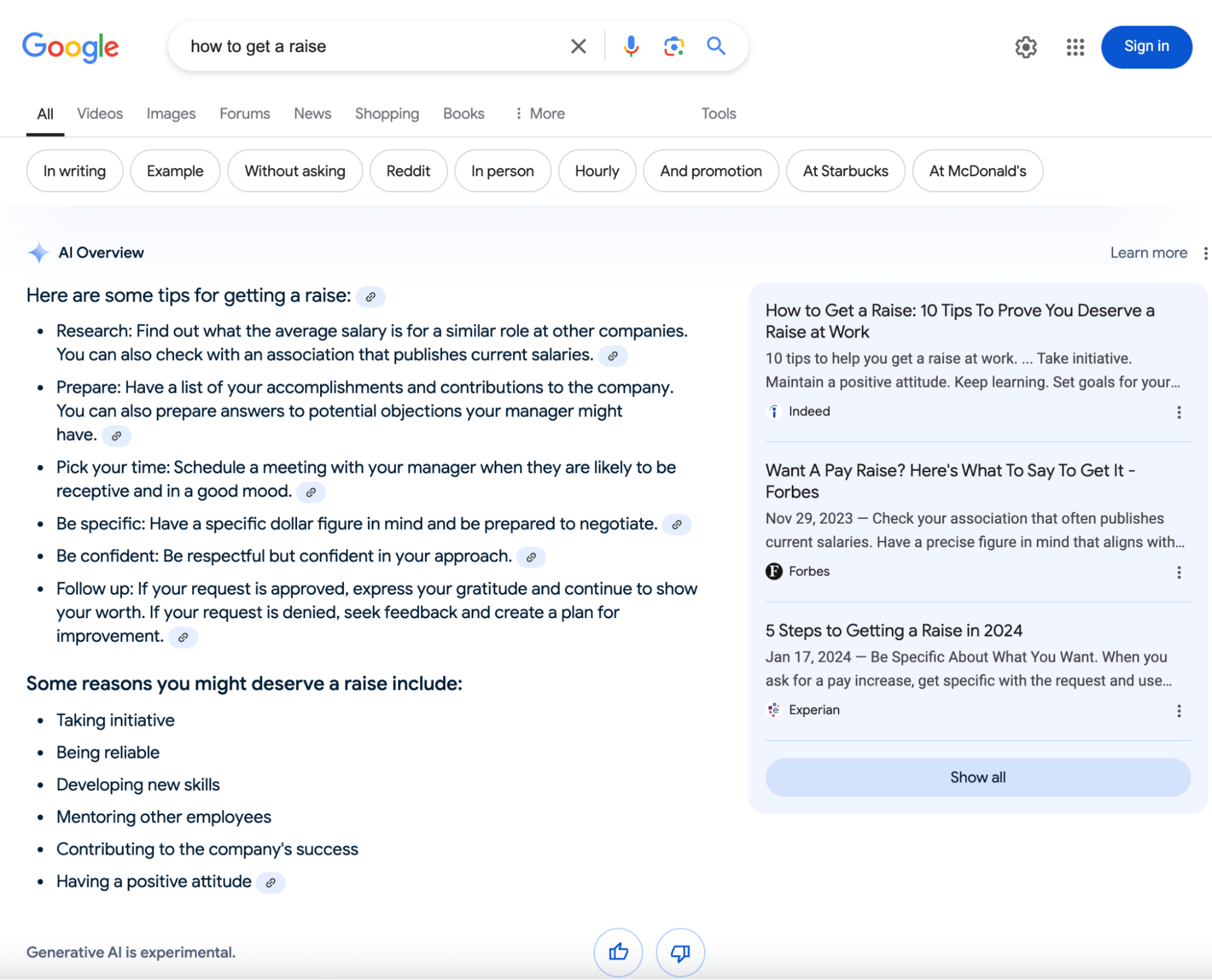 Ejemplo de AI Overview.