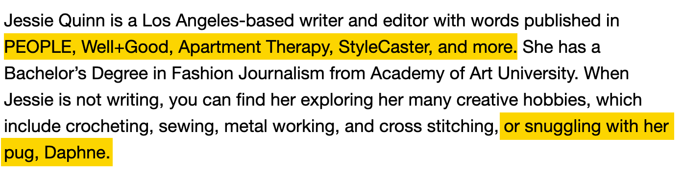 La autora ha escrito algunos artículos relacionados con mascotas