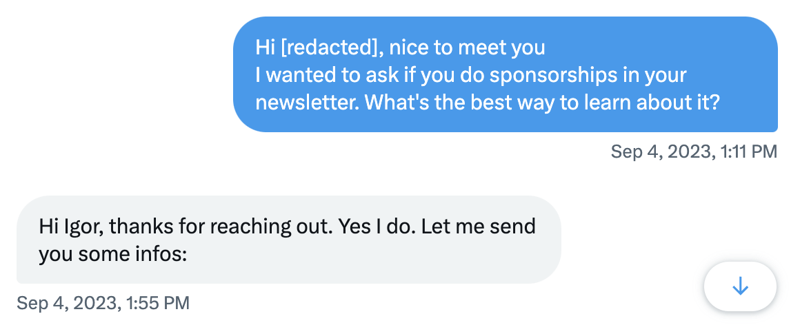 El mensaje directo de Igor a un creador