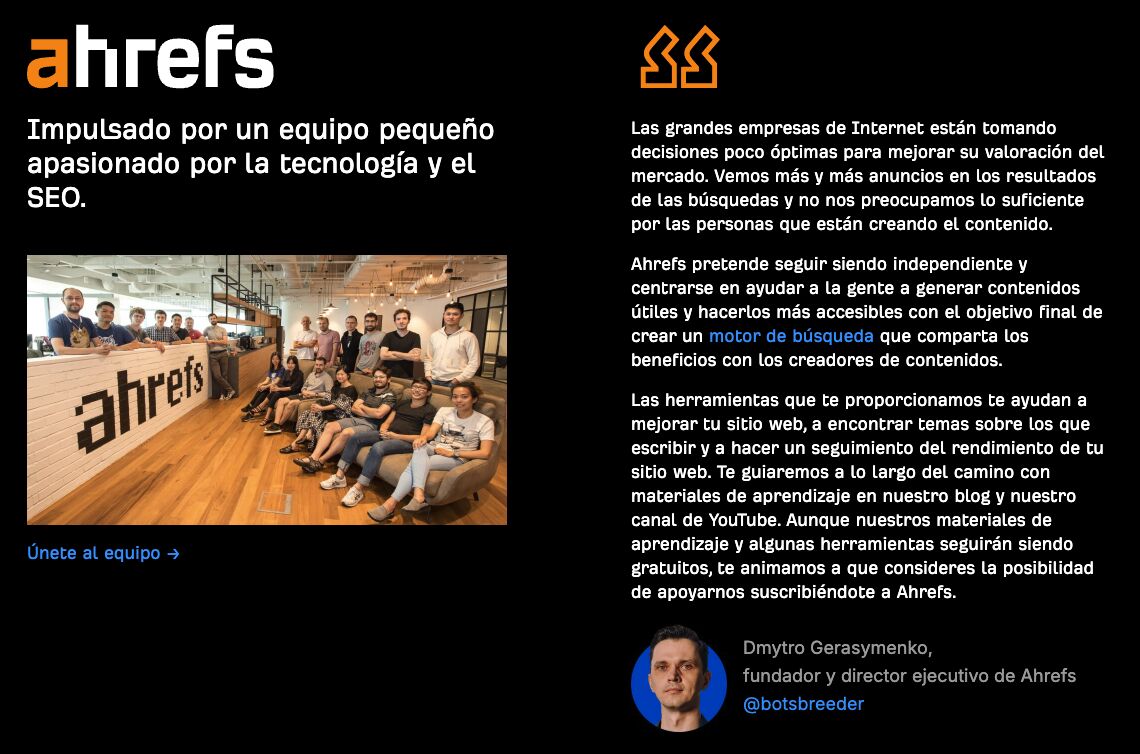Únete al equipo de Ahrefs