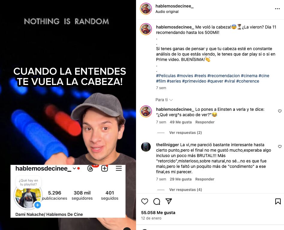 CTA en cuenta de Influencer