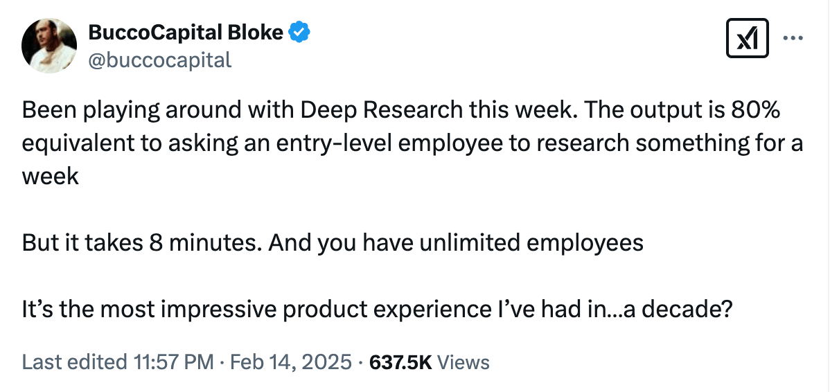 Buenas reseñas sobre Deep Research de ChatGPT