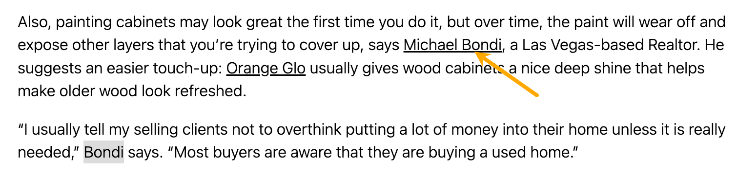 Ejemplo de backlink de prensa.