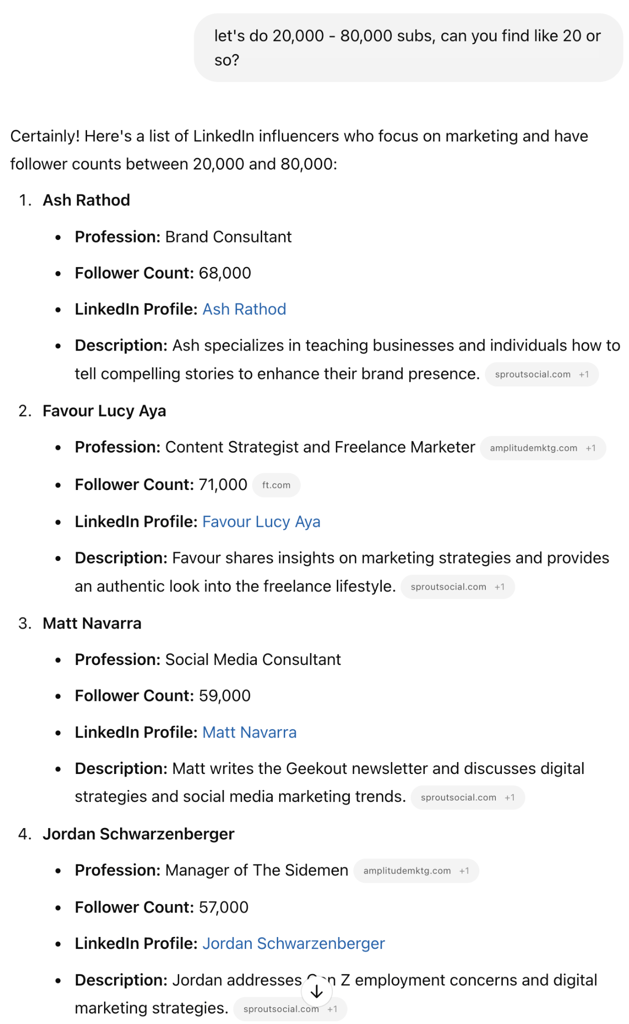 Cómo usar ChatGPT para encontrar influencers de LinkedIn para patrocinar