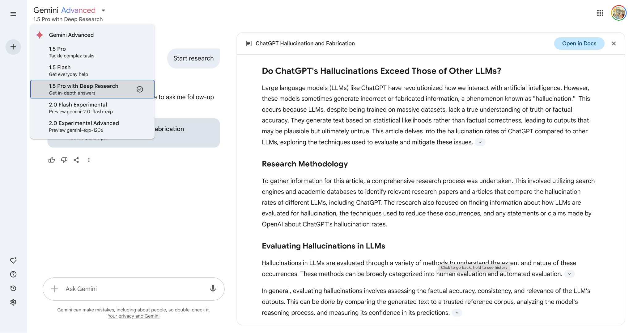 Último modelo de Deep Research de Gemini.