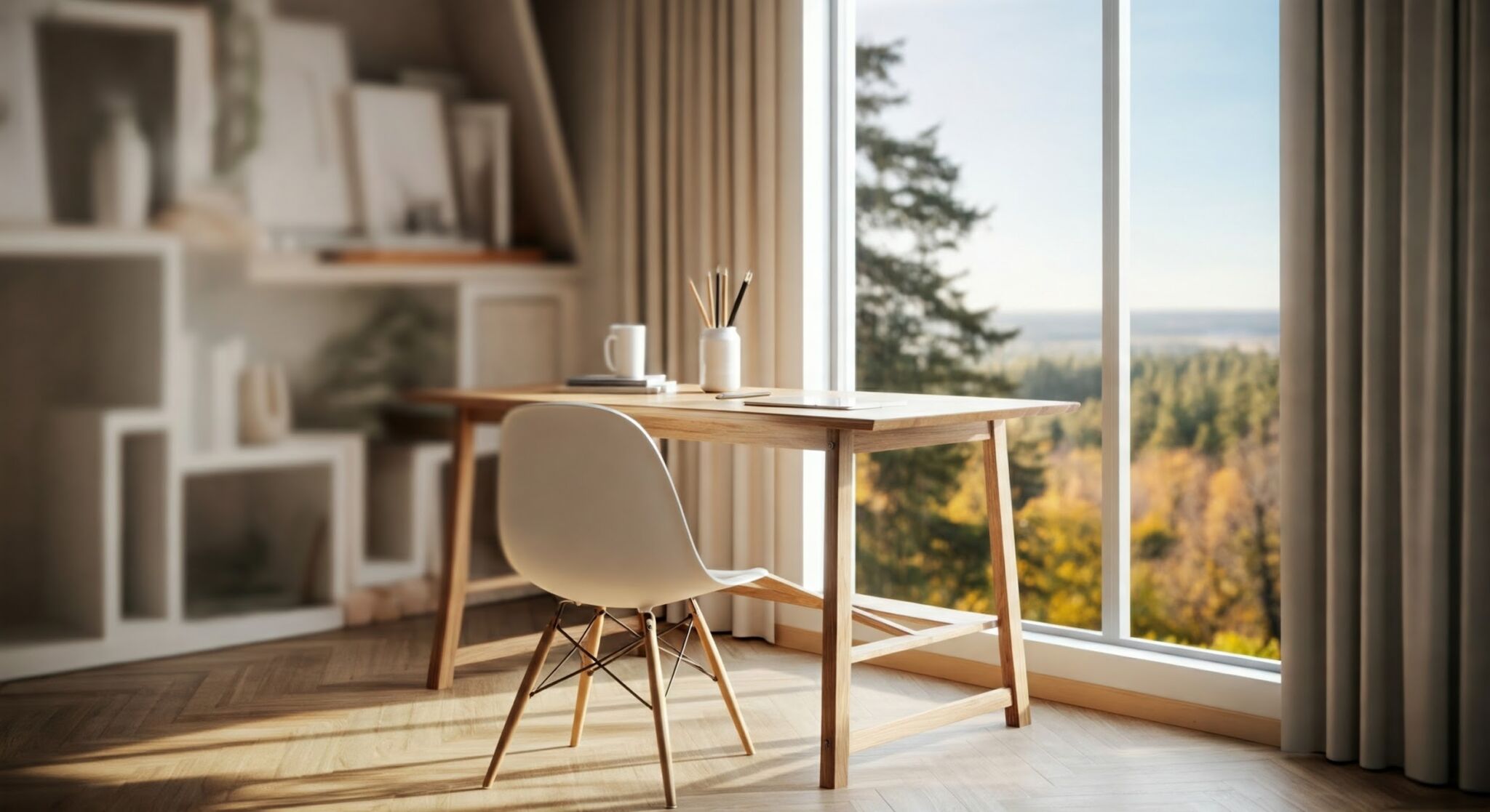 Gemini parece tener una habilidad especial: la fotografía. Renderizó escenas muy bonitas para el aviso de mi oficina en casa con el estilo Fotografía seleccionado.