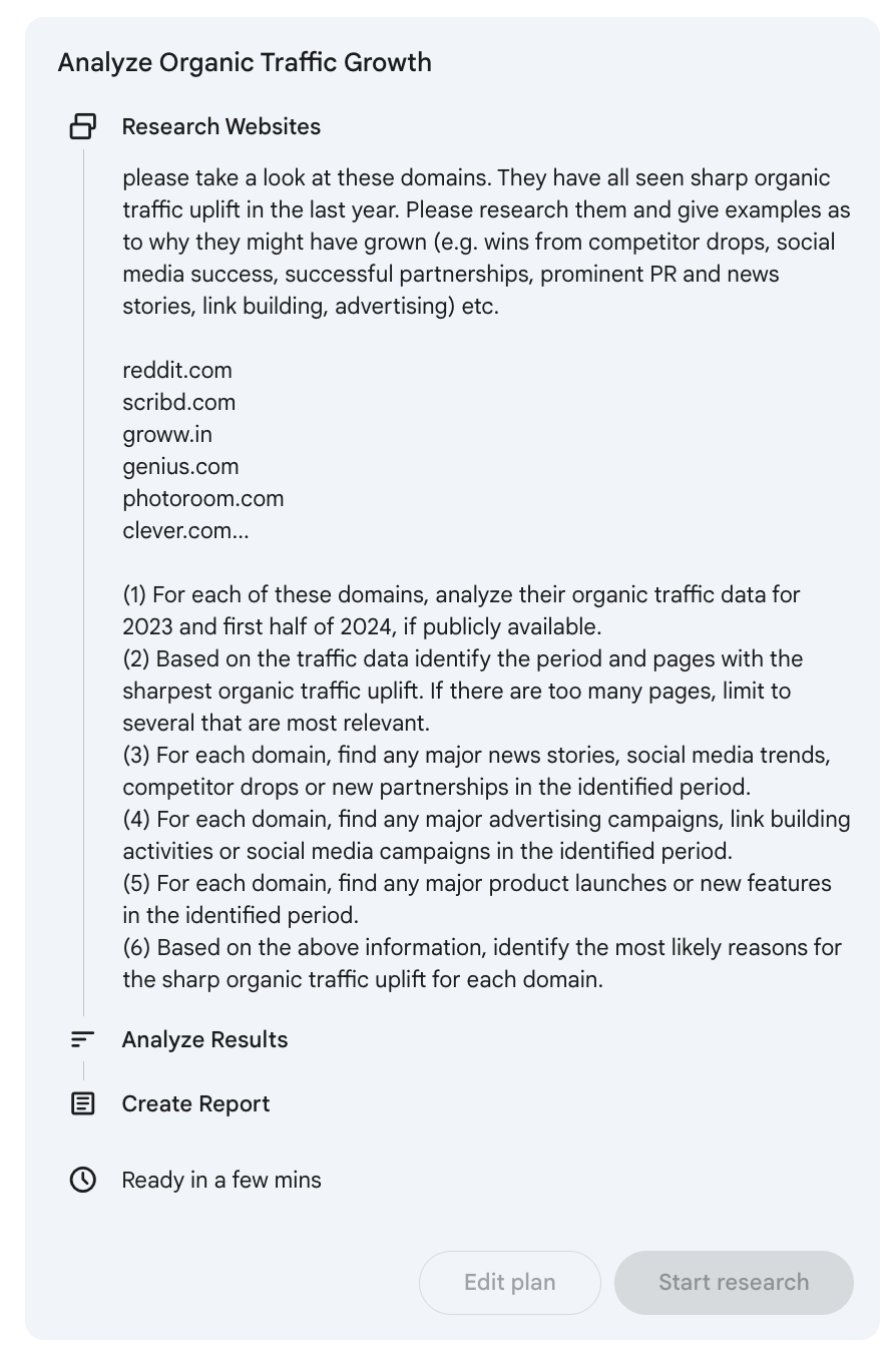 Prompt en Deep Research de Gemini