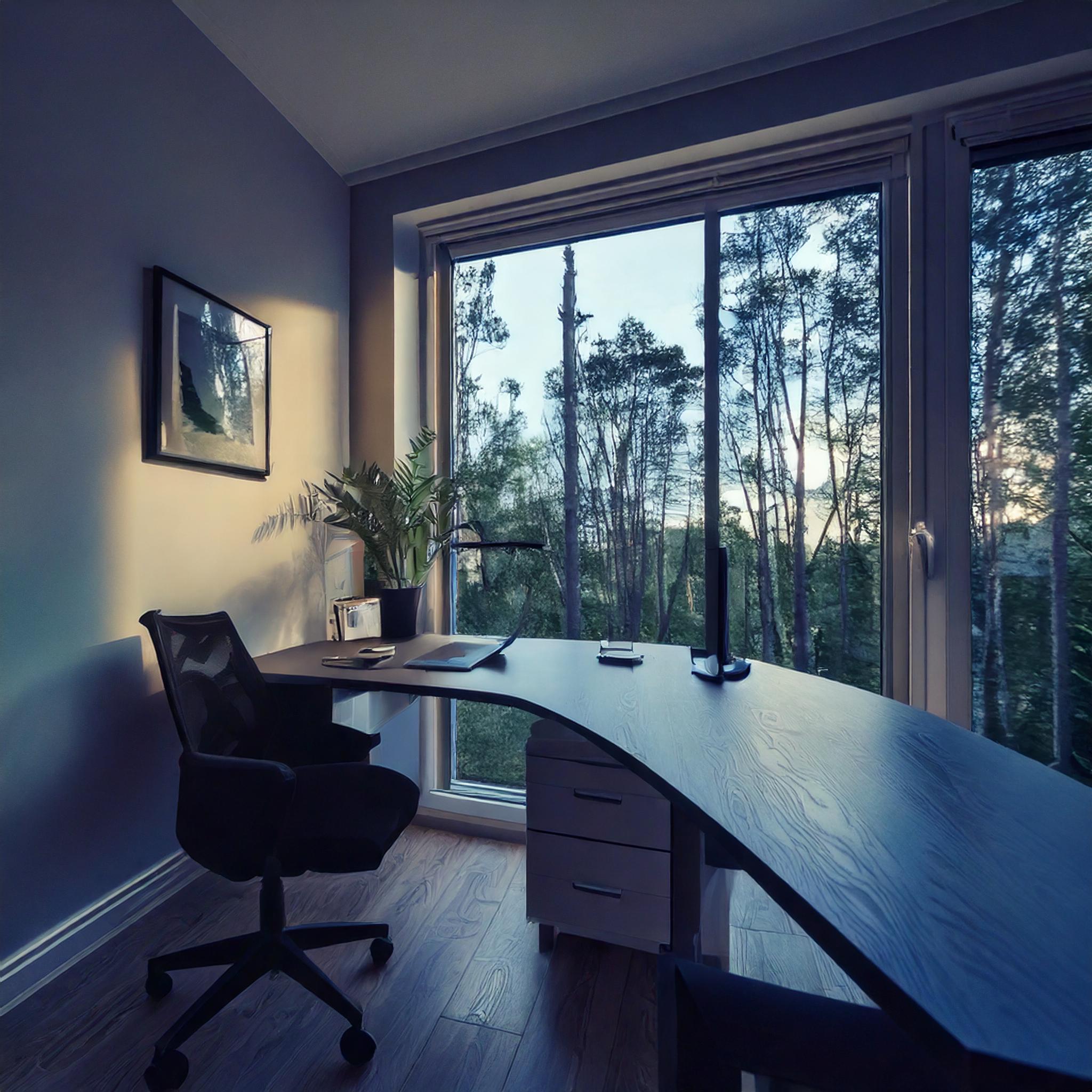 Mismo prompt, pero con poca luz y tonos fríos para conseguir un ambiente muy diferente.