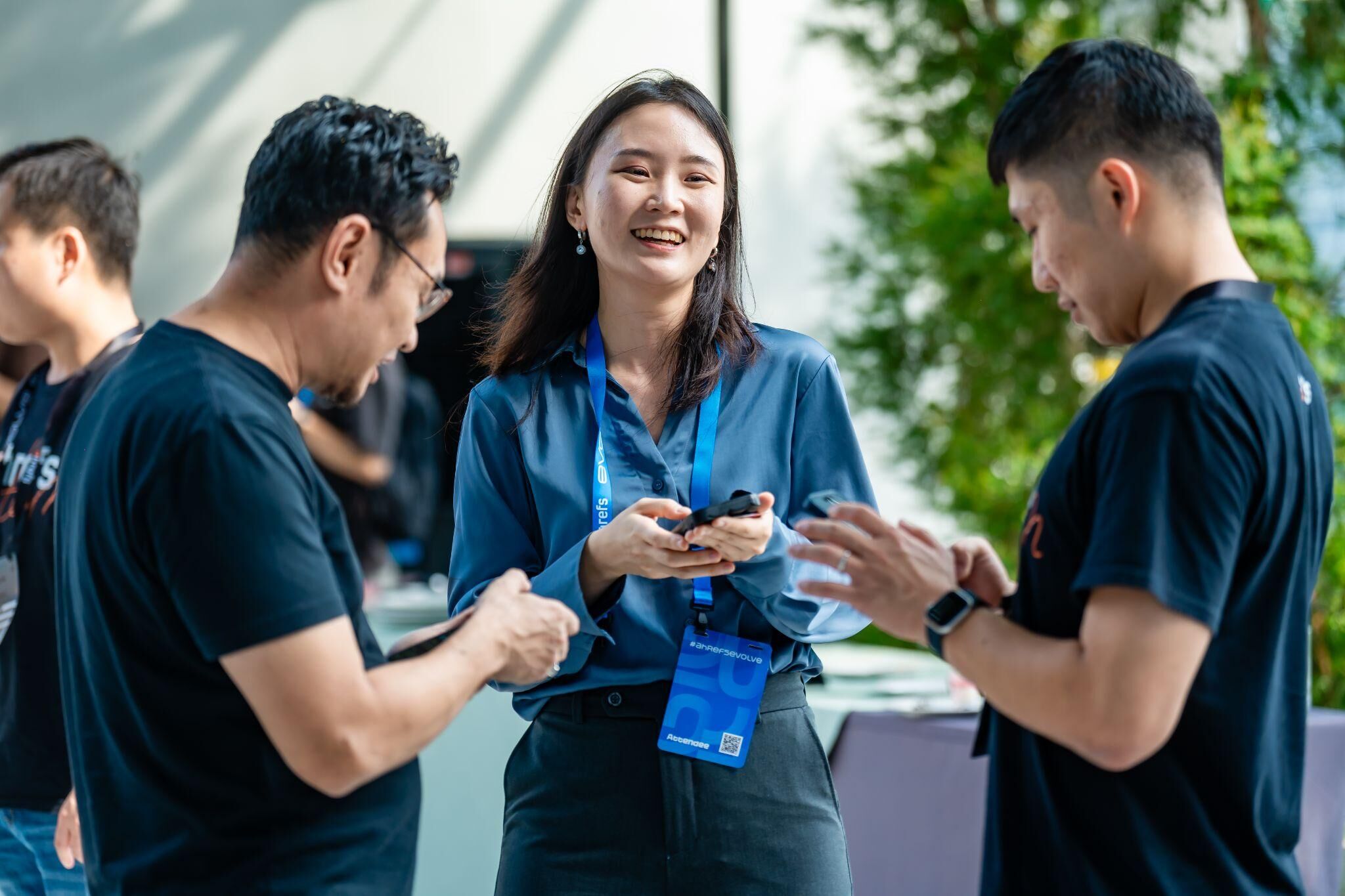 Yo hablando con nuestros clientes en Ahrefs Evolve.