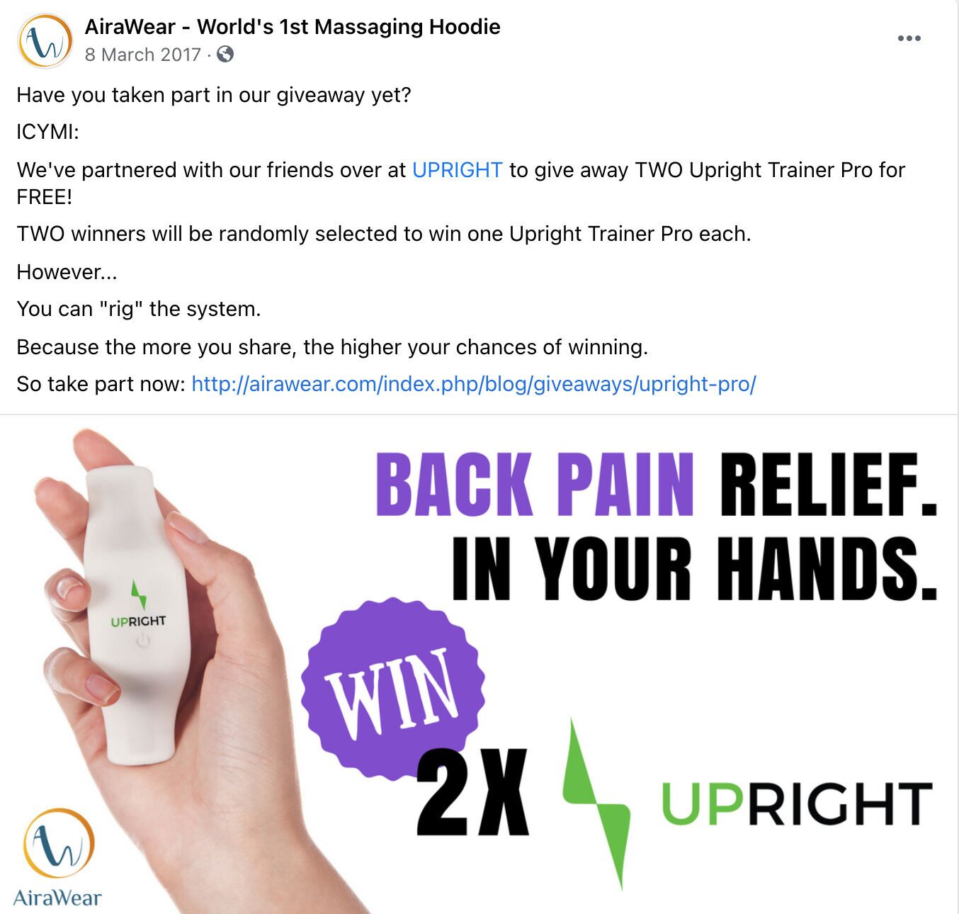 Un sorteo que organicé en mi trabajo anterior.