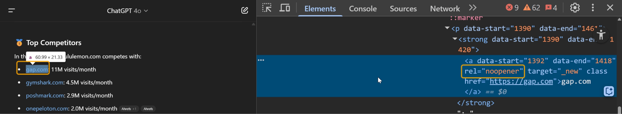 Las listas de enlaces se rastrearon correctamente