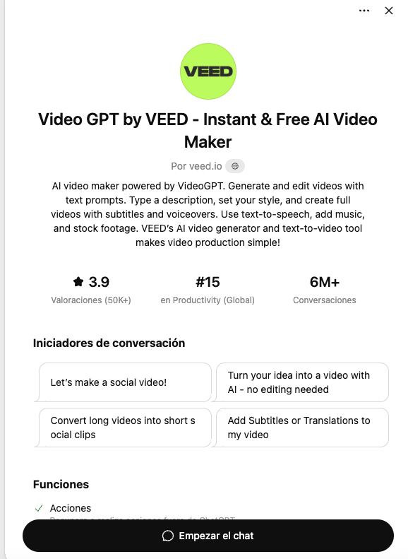 Video GPT de VEED