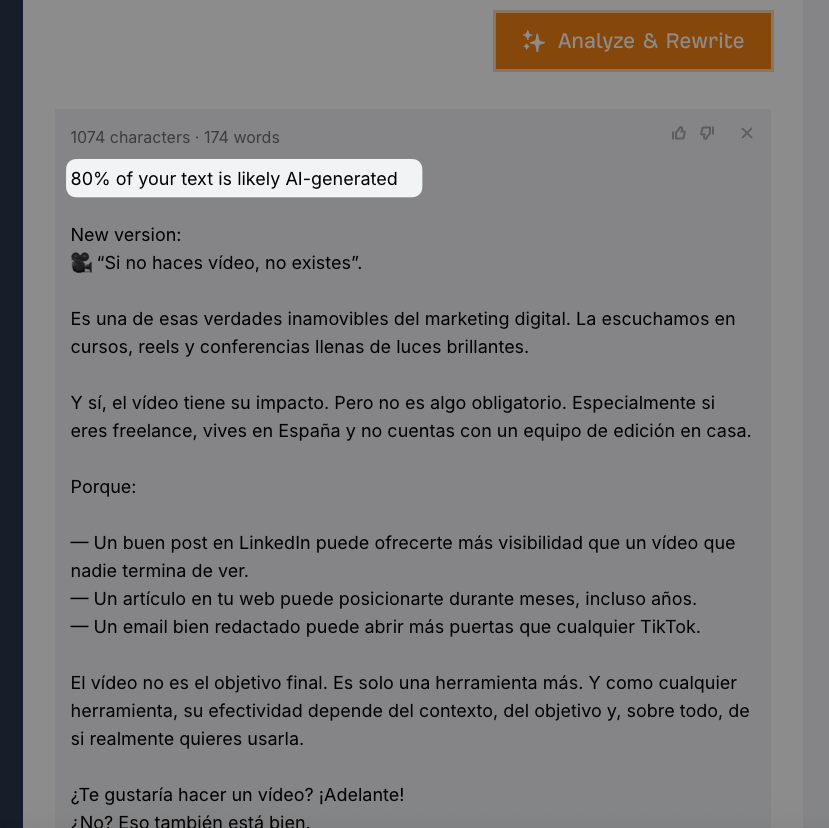 El revisor de creación de contenido con IA de Ahrefs no falla