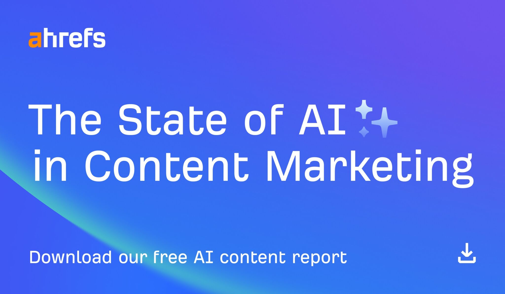 Portada del informe "El estado de la IA en el marketing de contenidos por Ahrefs".