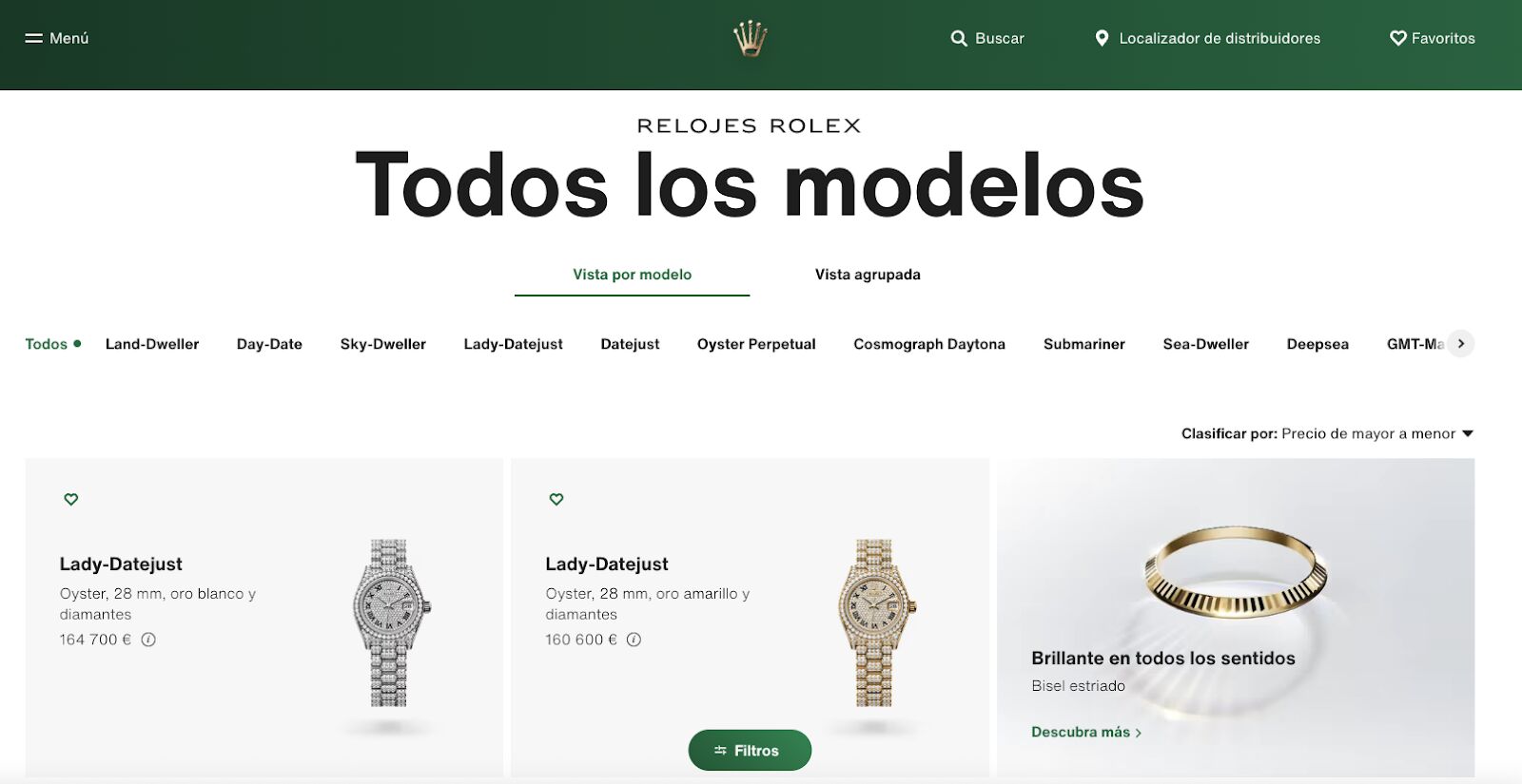 Página web de Rolex