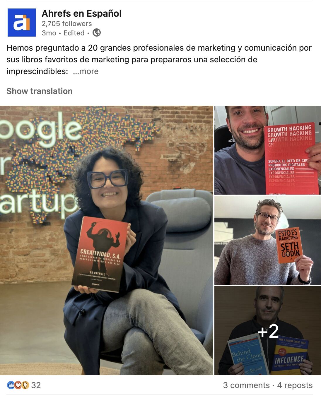 Contenido localizado posicionado en el número 1.