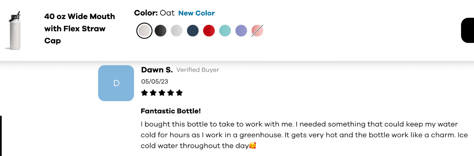 Otra revisión de producto para Hydro Flask.