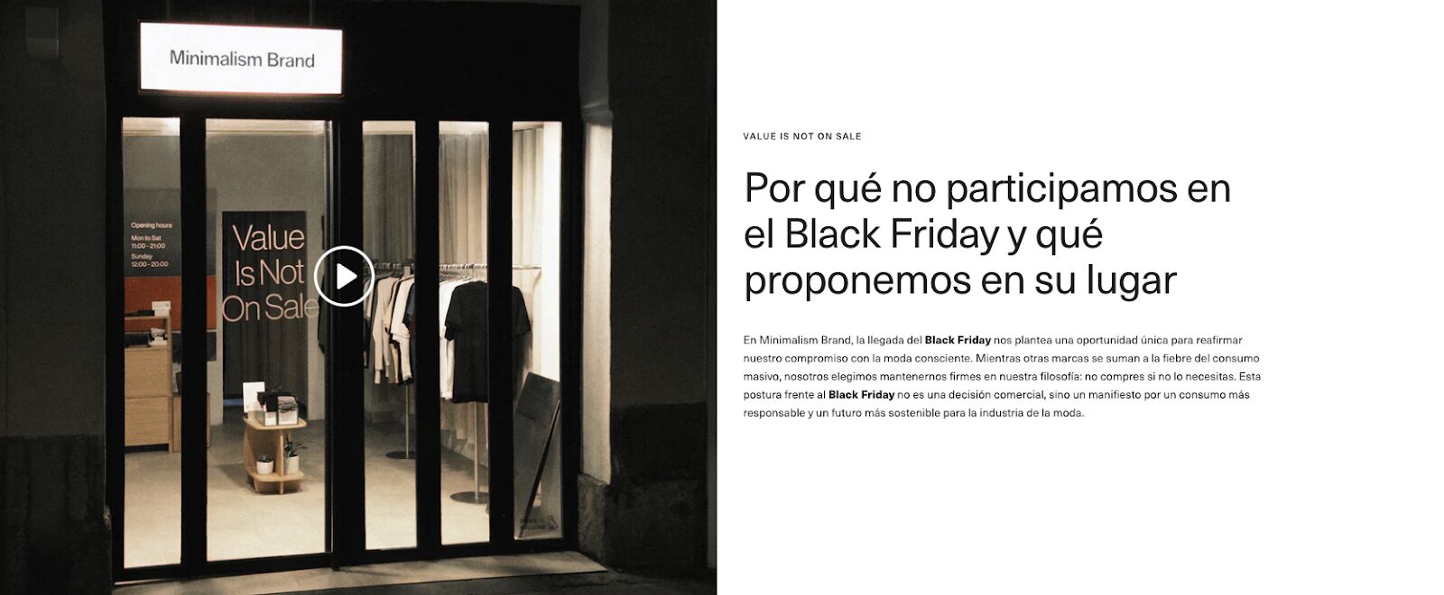Minimalism no participa en Black Friday
