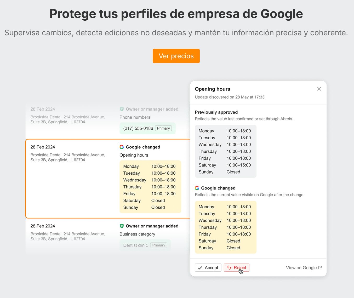 Google Profile Monitor en Ahrefs