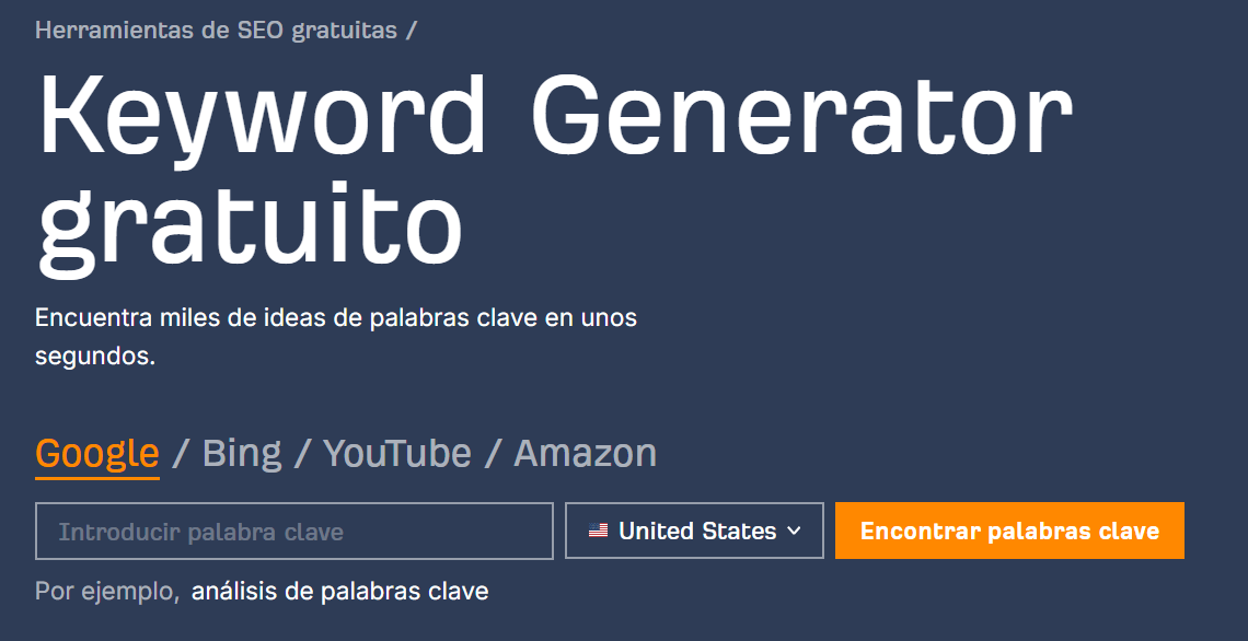 Keyword generator de Ahrefs
