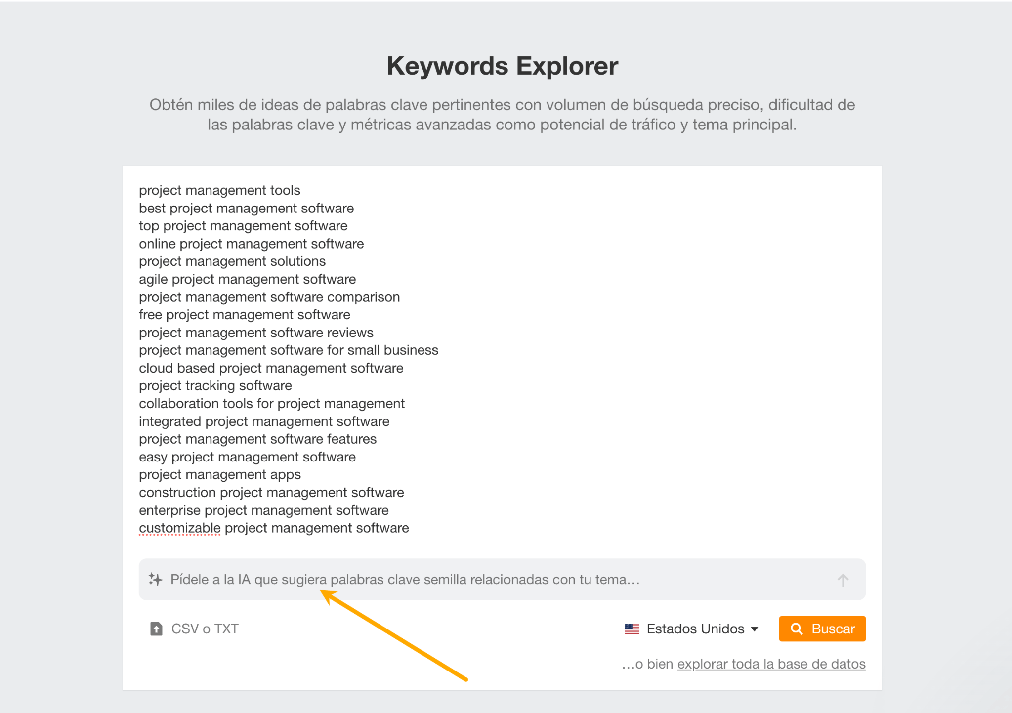 Haciendo un brainstorming de palabras clave con IA.