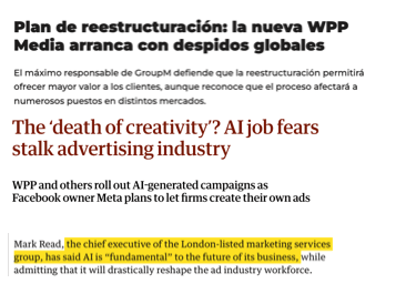 Despidos en agencias por IA