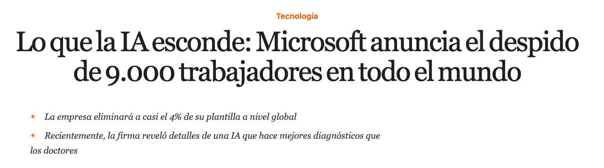 Microsoft y despidos por IA