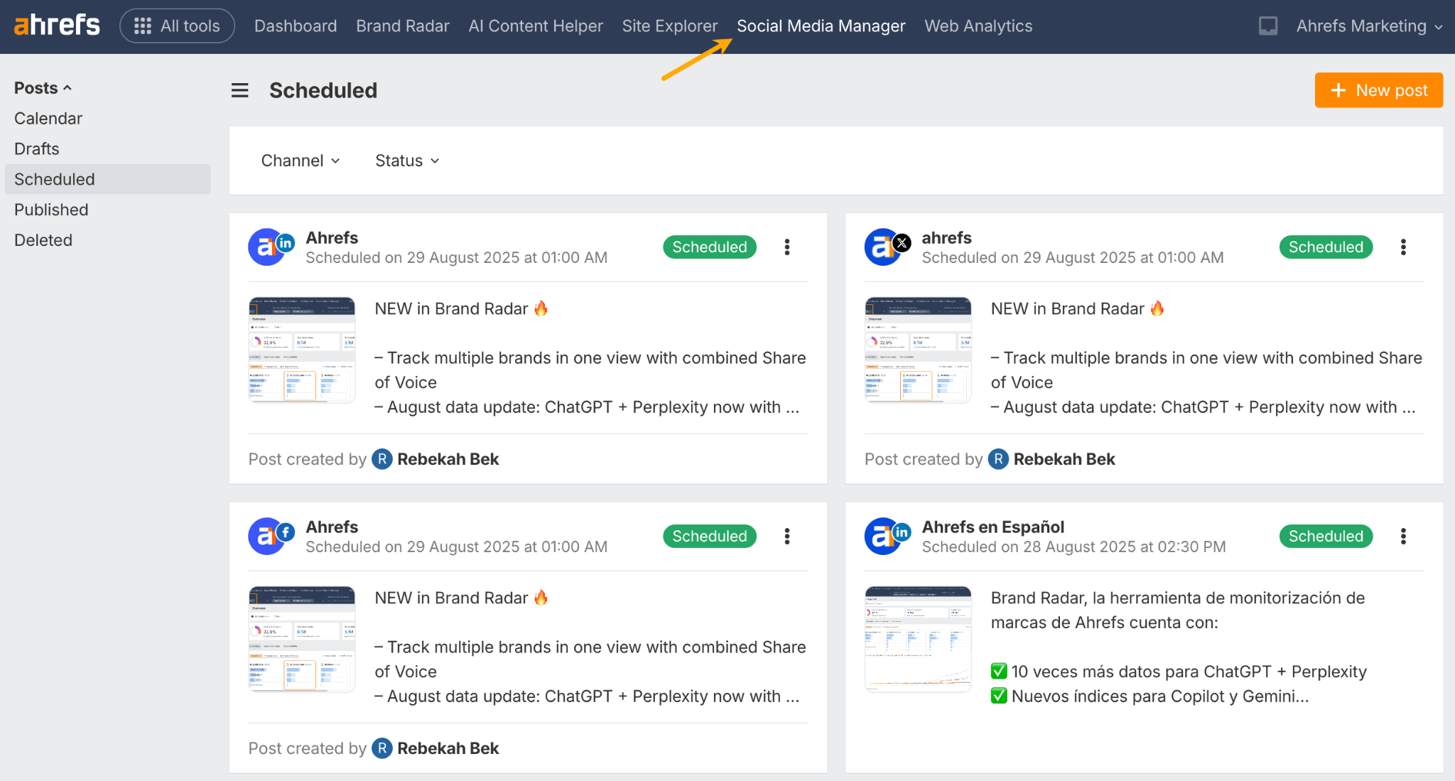 Social media manager en Brand Radar