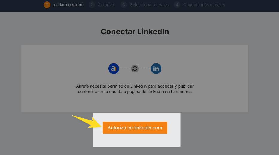Autorización de conexión de LinkedIn