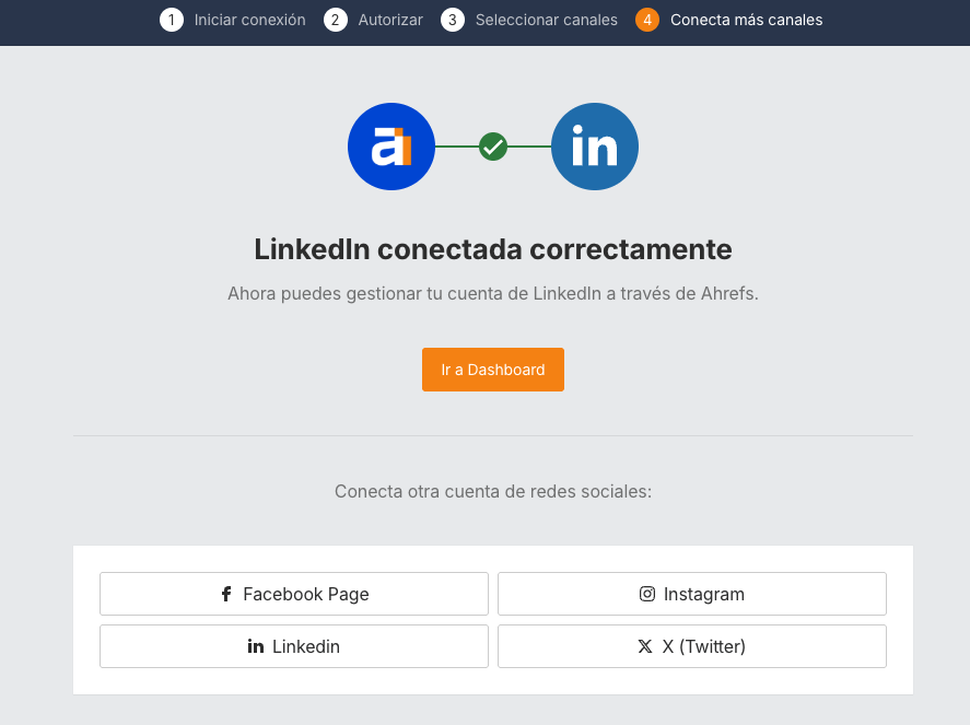 Confirmación de conexión