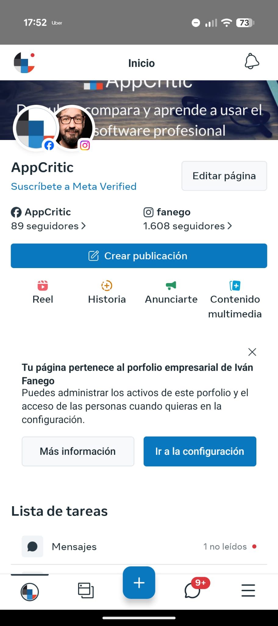 Crear publicación en Meta Business Suite
